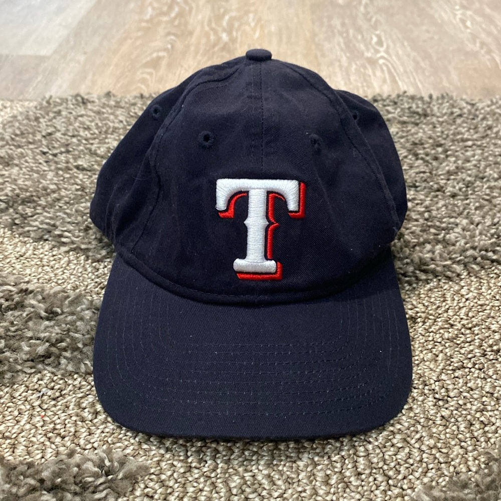 New Era Texas Rangers Navy Blue Metal Slide Buckle Adjustable Hat OS